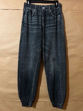 Rag & Bone | Miramar Jogger Pants Faded Black Denim Sweatpants Cotton Size M
